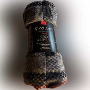 Cuddl Duds Men's Cozy Sleep Pant - Black, Gray, and Red XXL